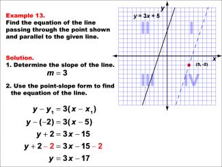 Math Example--Linear Function Concepts--Parallel and Perpendicular Lines: Example 13