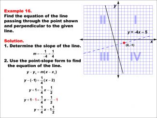 Math Example--Linear Function Concepts--Parallel and Perpendicular Lines: Example 16