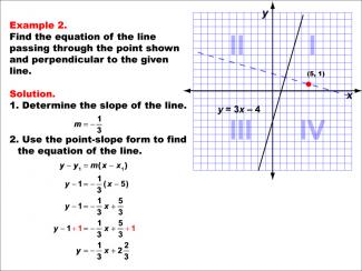Math Example--Linear Function Concepts--Parallel and Perpendicular Lines: Example 2