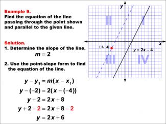 Math Example--Linear Function Concepts--Parallel and Perpendicular Lines: Example 9
