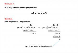 Math Example--Polynomial Concepts--Polynomial Long Division--Example 01
