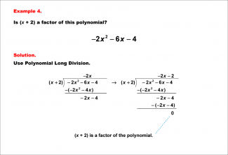 Math Example--Polynomial Concepts--Polynomial Long Division--Example 04