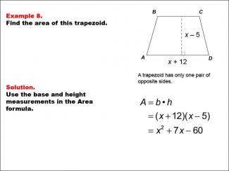 Math Example--Area and Perimeter--Quadrilaterals: Example 8