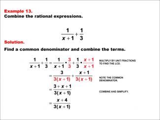 Math Example--Rational Concepts--Rational Expressions: Example 13