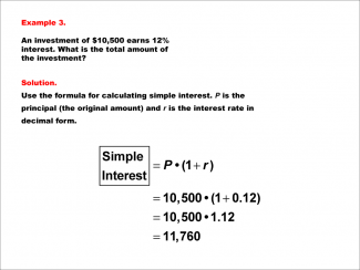 Math Example--Math of Money--Simple Interest--Example 3