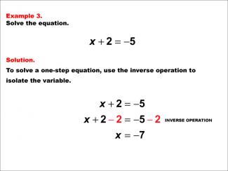 Math Example: Solving One-Step Equations: Example 3