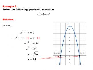 Math Example--Quadratics--Solving Simple Quadratic Equations--Example 2