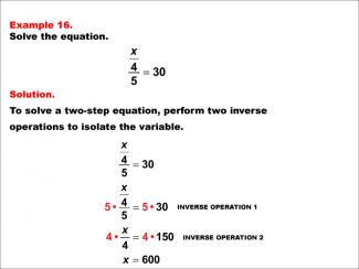 Math Example: Solving Two-Step Equations: Example 16