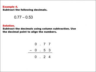 Math Example--Decimal Concepts--Subtracting Decimals: Example 4