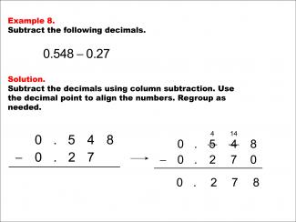 Math Example--Decimal Concepts--Subtracting Decimals: Example 8