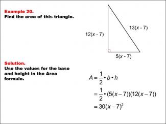Math Example--Area and Perimeter--Triangles: Example 20