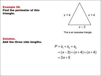 Math Example--Area and Perimeter--Triangles: Example 28