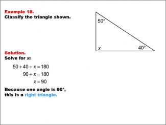 Math Example--Polygons--Triangle Classification: Example 18