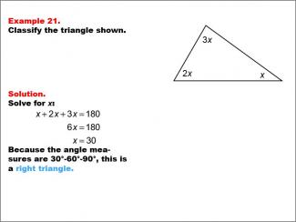 Math Example--Polygons--Triangle Classification: Example 21