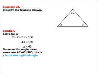 Math Example--Polygons--Triangle Classification: Example 22
