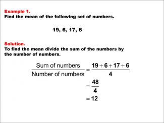 Math Example--Measures of Central Tendency--Mean: Example 1