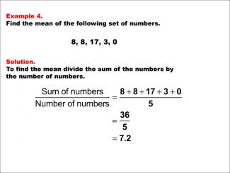Math Example--Measures of Central Tendency--Mean: Example 4