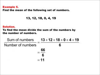 Math Example--Measures of Central Tendency--Mean: Example 5