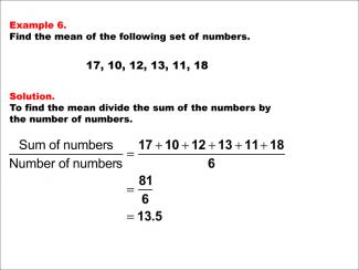 Math Example--Measures of Central Tendency--Mean: Example 6