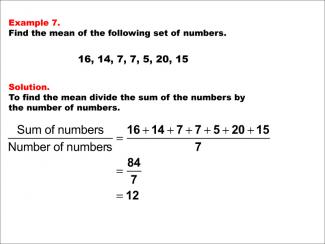 Math Example--Measures of Central Tendency--Mean: Example 7