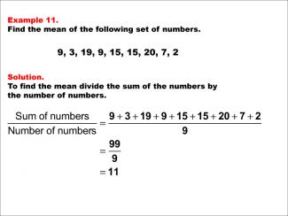 Math Example--Measures of Central Tendency--Mean: Example 11