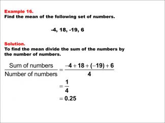 Math Example--Measures of Central Tendency--Mean: Example 16