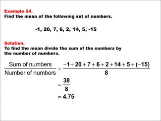 Math Example--Measures of Central Tendency--Mean: Example 24