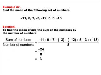 Math Example--Measures of Central Tendency--Mean: Example 37