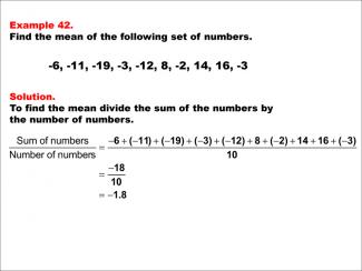 Math Example--Measures of Central Tendency--Mean: Example 42