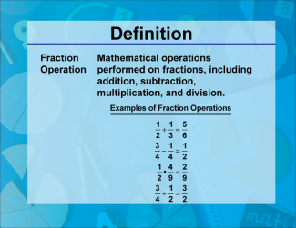Video Definition 14--Fraction Concepts--Fraction Operation