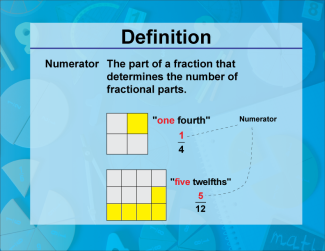 Video Definition 24--Fraction Concepts--Numerator