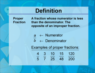 Video Definition 31--Fraction Concepts--Proper Fraction