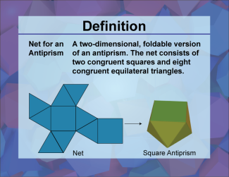 Video Definition 33--3D Geometry--Net for an Antiprism--Spanish Audio