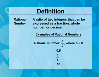 Video Definition 33--Fraction Concepts--Rational Number