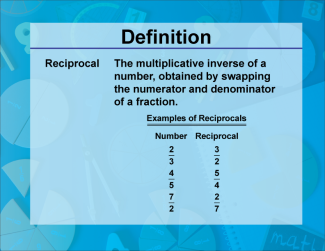 Video Definition 34--Fraction Concepts--Reciprocal