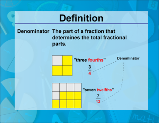 Video Definition 5--Fraction Concepts--Denominator