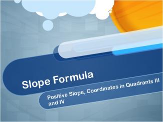 Closed Captioned Video: Slope Formula: Positive Slope, Coordinates in Quadrants III and IV