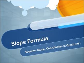 Closed Captioned Video: Slope Formula: Negative Slope, Coordinates in Quadrant I