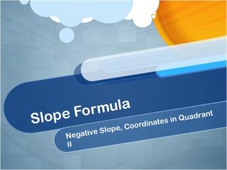 Closed Captioned Video: Slope Formula: Negative Slope, Coordinates in Quadrant II