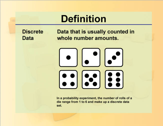 Definition--Charts and Graphs--Discrete Data