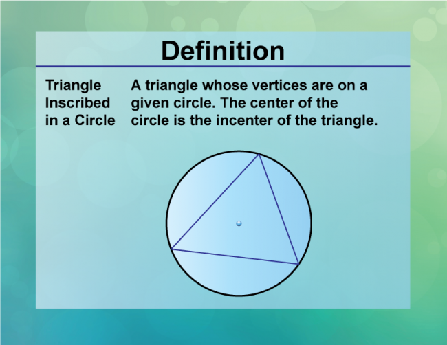Definition--Circle Concepts--Triangle Inscribed in a Circle