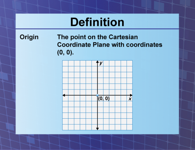 Definition--Coordinate Systems--Origin
