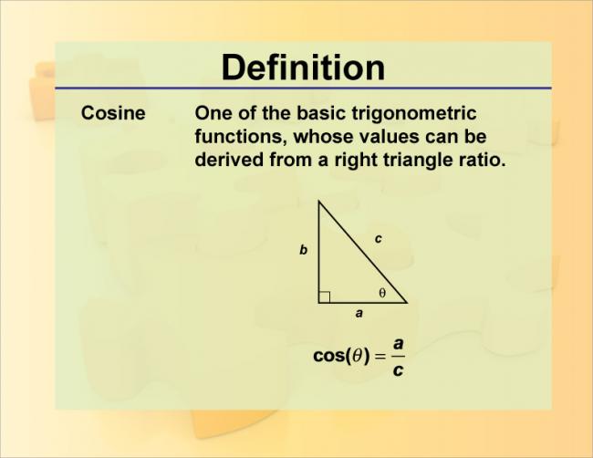 Definition--Trig Concepts--Cosine