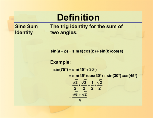 Definition--Trig Concepts--Sine Sum Identity
