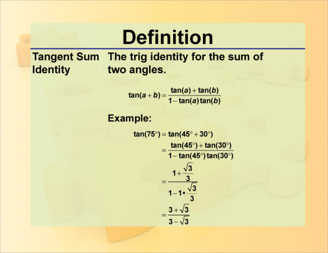 Definition--Trig Concepts--Tangent Sum Identity
