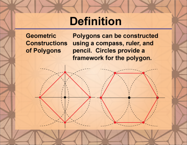 Definition--Polygon Concepts--Geometric Constructions of Polygons