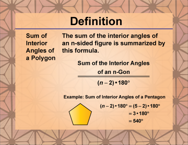 Definition--Polygon Concepts--Interior Angles of a Polygon