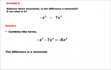 Math Example--Polynomial Concepts--Adding and Subtracting Polynomials: Example 9