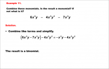 Math Example--Polynomial Concepts--Adding and Subtracting Polynomials: Example 11
