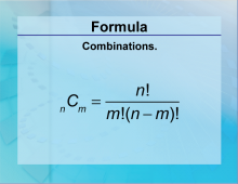 Formulas--Combinations
